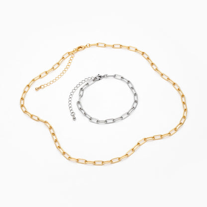 Gold/ Silver Oval Cable Chains 4mm, Finished Bracelet/ Anklet/ Necklace with Extender Chain, Ready to Wear (#LK-446)