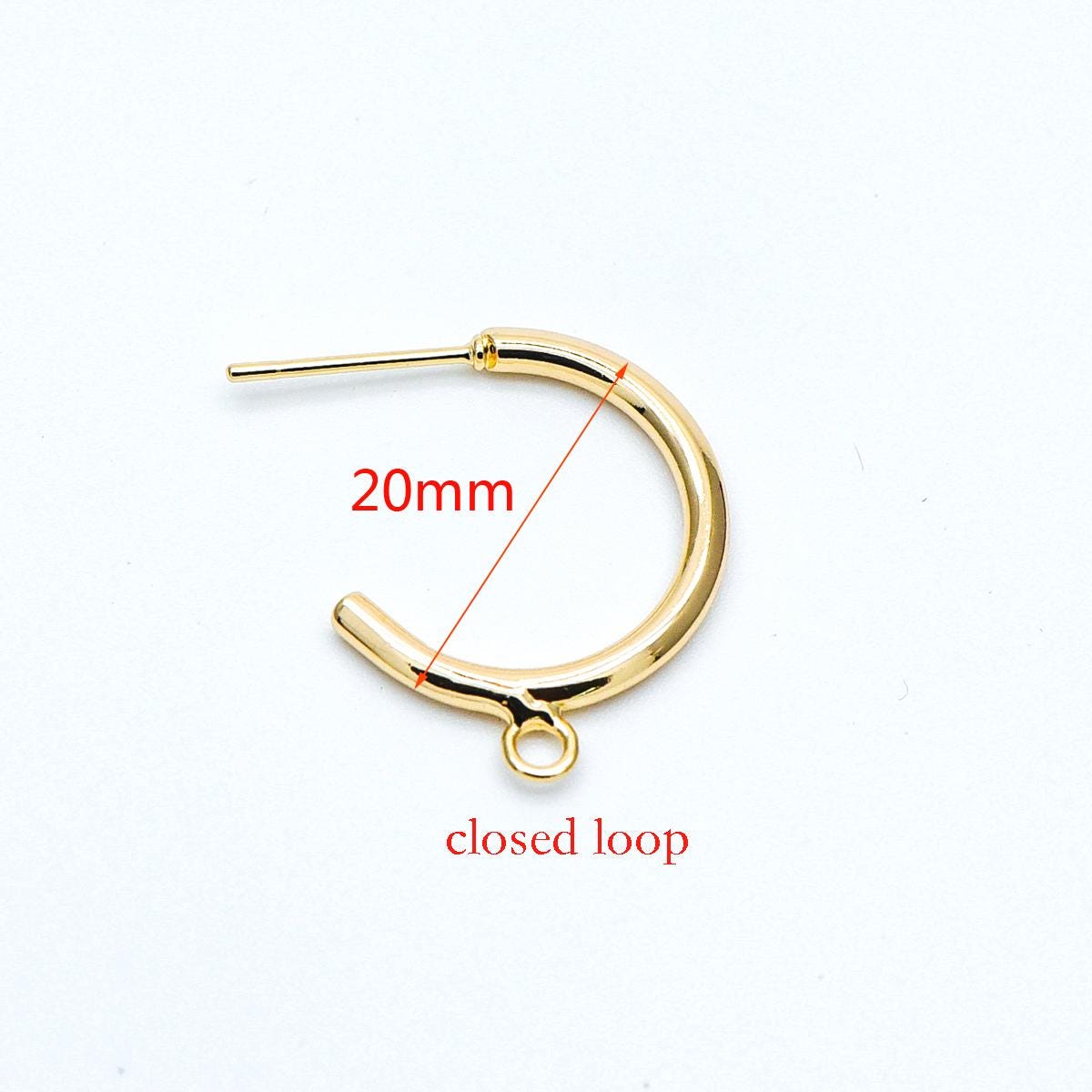 10pcs Gold/ Silver Tone Earring Posts, Circle Stud Earring with Ring/Loop, 20/ 30mm Circle Size (GB-425)