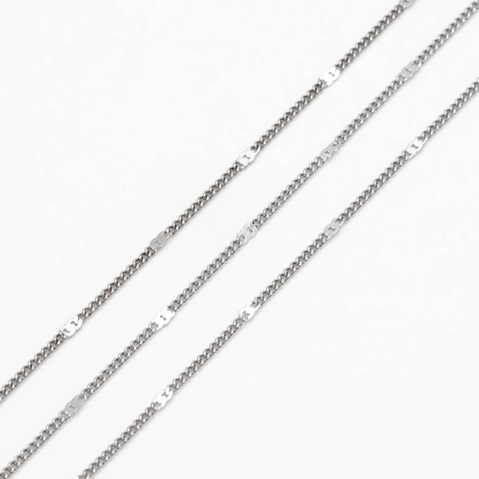 Dainty Gold/ Rhodium plated Brass Curb Chains, 1.3mm Delicate Thin Chains with 1.8mm Flat Links (#LK-128)/ 1 Meter=3.3 ft