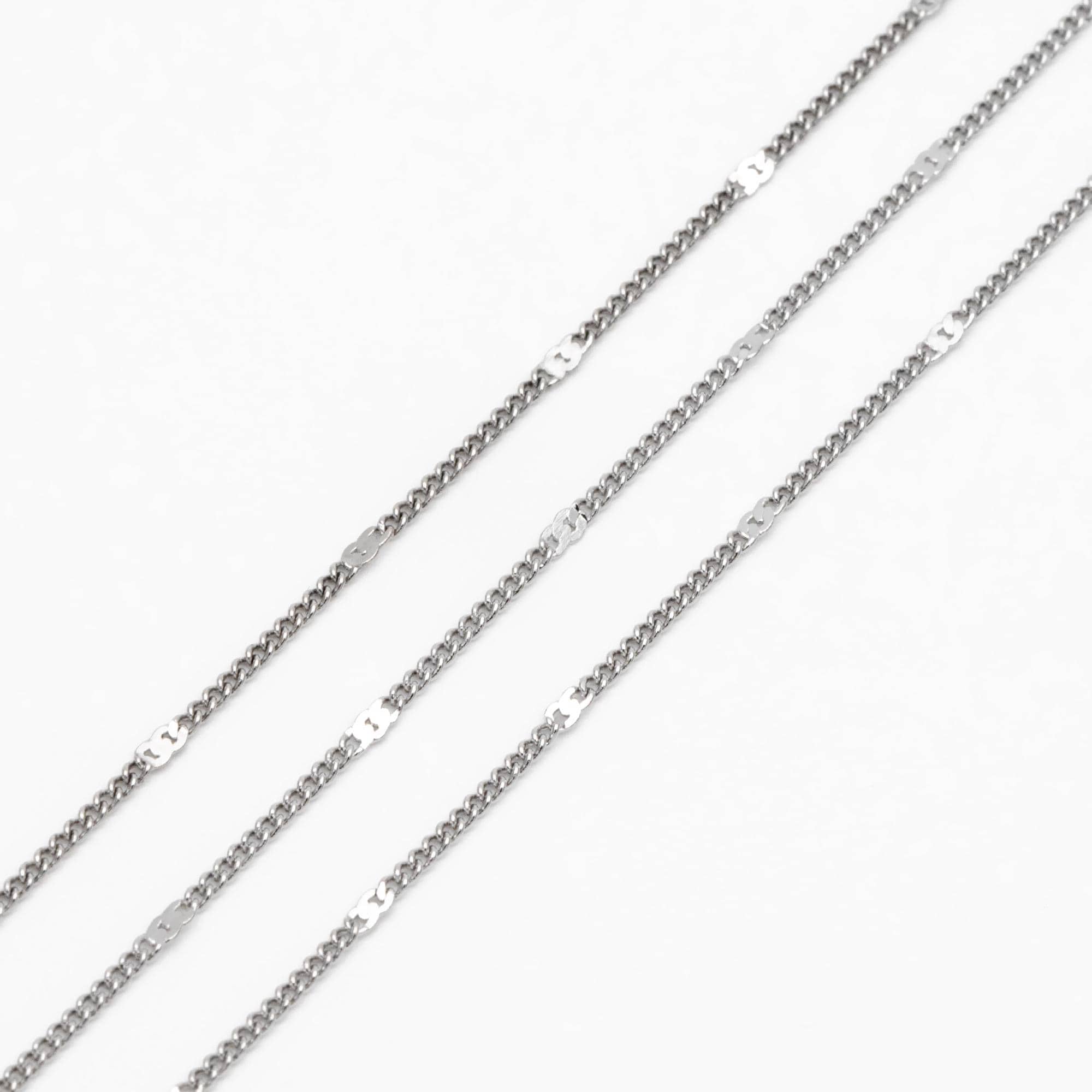 Dainty Gold/ Rhodium plated Brass Curb Chains, 1.3mm Delicate Thin Chains with 1.8mm Flat Links (#LK-128)/ 1 Meter=3.3 ft
