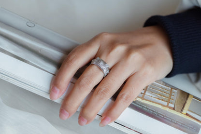 4pcs CZ Pave Gold/ Silver Tone Flower Finger Ring, Everyday Ring, Modern Style Ring, Fashion Rings, Dainty Rings (#GB-4611)