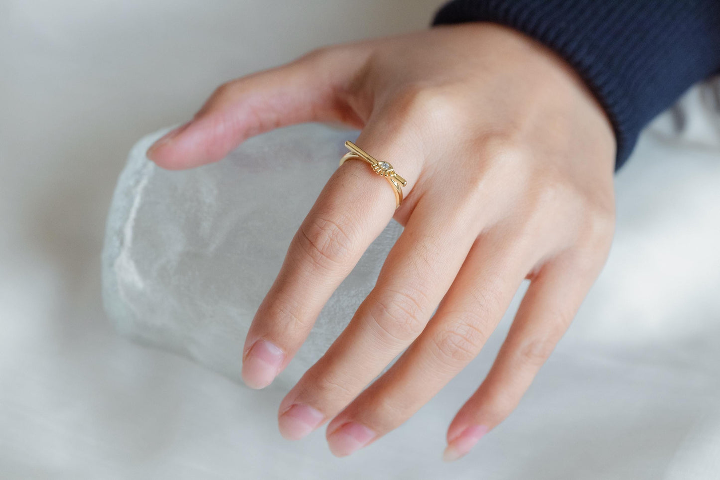 4pcs CZ Pave Gold/ Silver Tone Eye Ring, Bar Ring, Thin Ring, Everyday Ring, Fashion Rings, Dainty Rings, Adjustable Ring (#GB-4623)