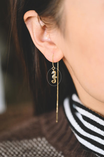 4pcs CZ Pave Seahorse Charm, Hippocampus Pendants for Necklace/ Earrings, DIY Supplies Wholesale (GB-3781-E)