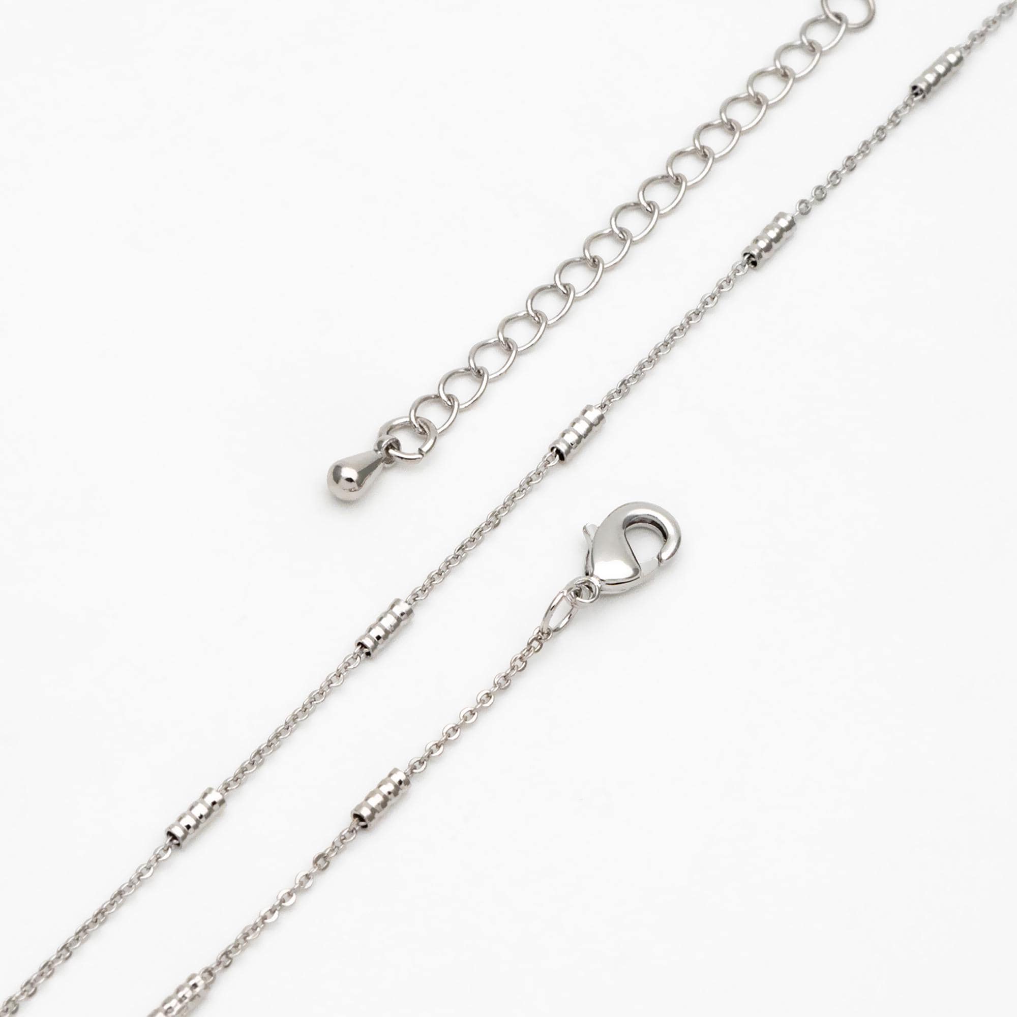 Gold/ Silver Tone Tube Beaded Chains, Finished Bracelet/ Anklet/ Necklace with Extender Chain, Ready to Wear (#LK-127)