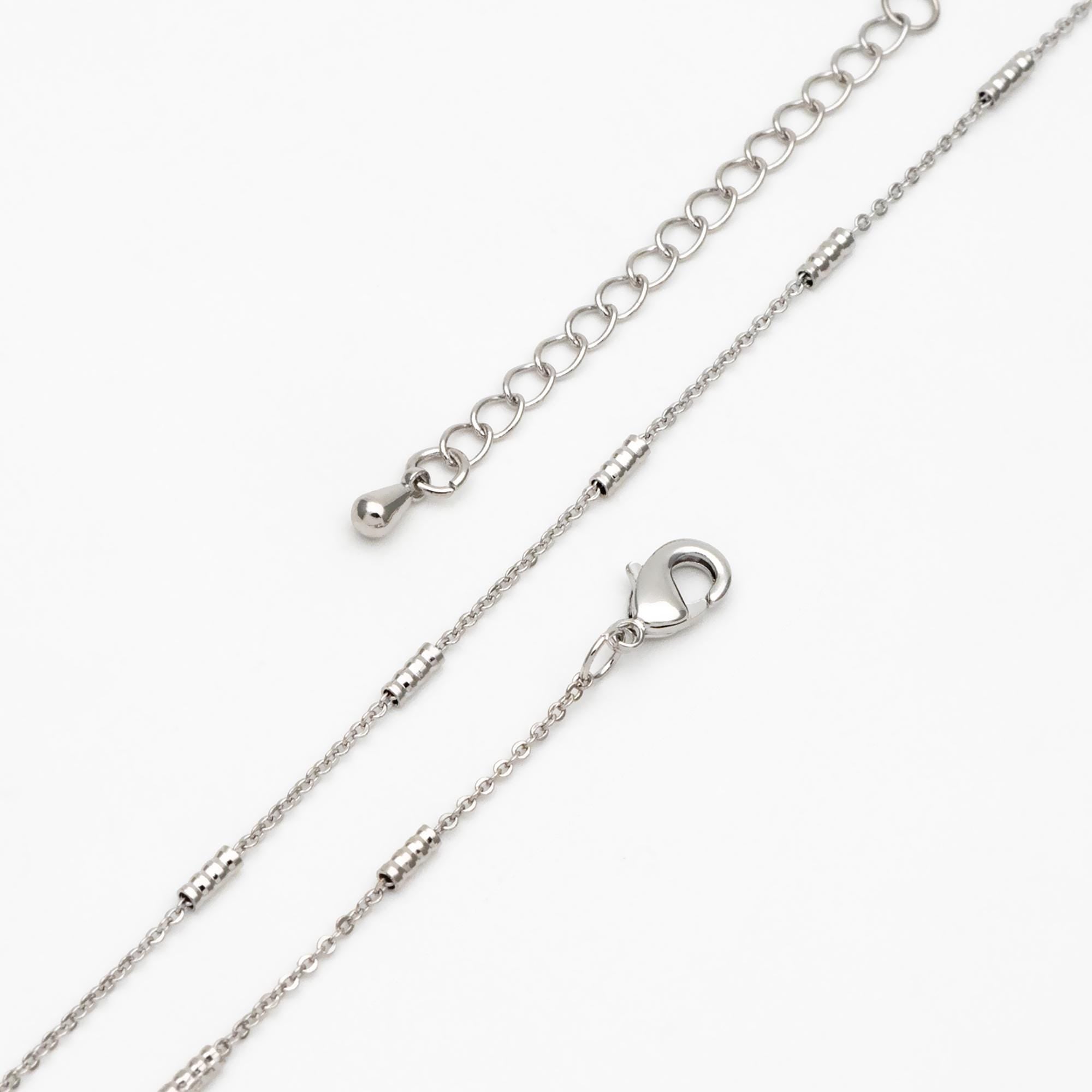 Gold/ Silver Tone Tube Beaded Chains, Finished Bracelet/ Anklet/ Necklace with Extender Chain, Ready to Wear (#LK-127)