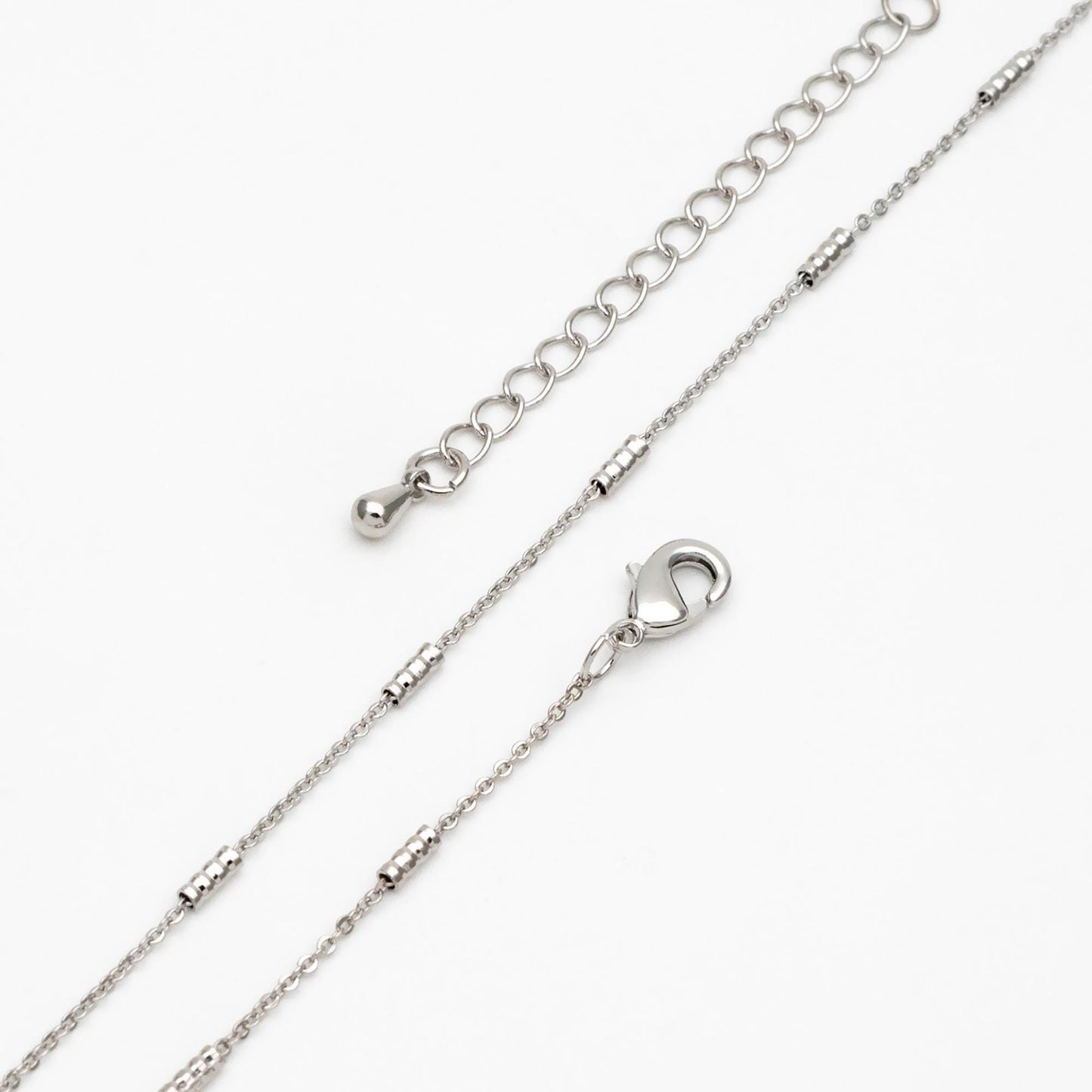 Gold/ Silver Tone Tube Beaded Chains, Finished Bracelet/ Anklet/ Necklace with Extender Chain, Ready to Wear (#LK-127)