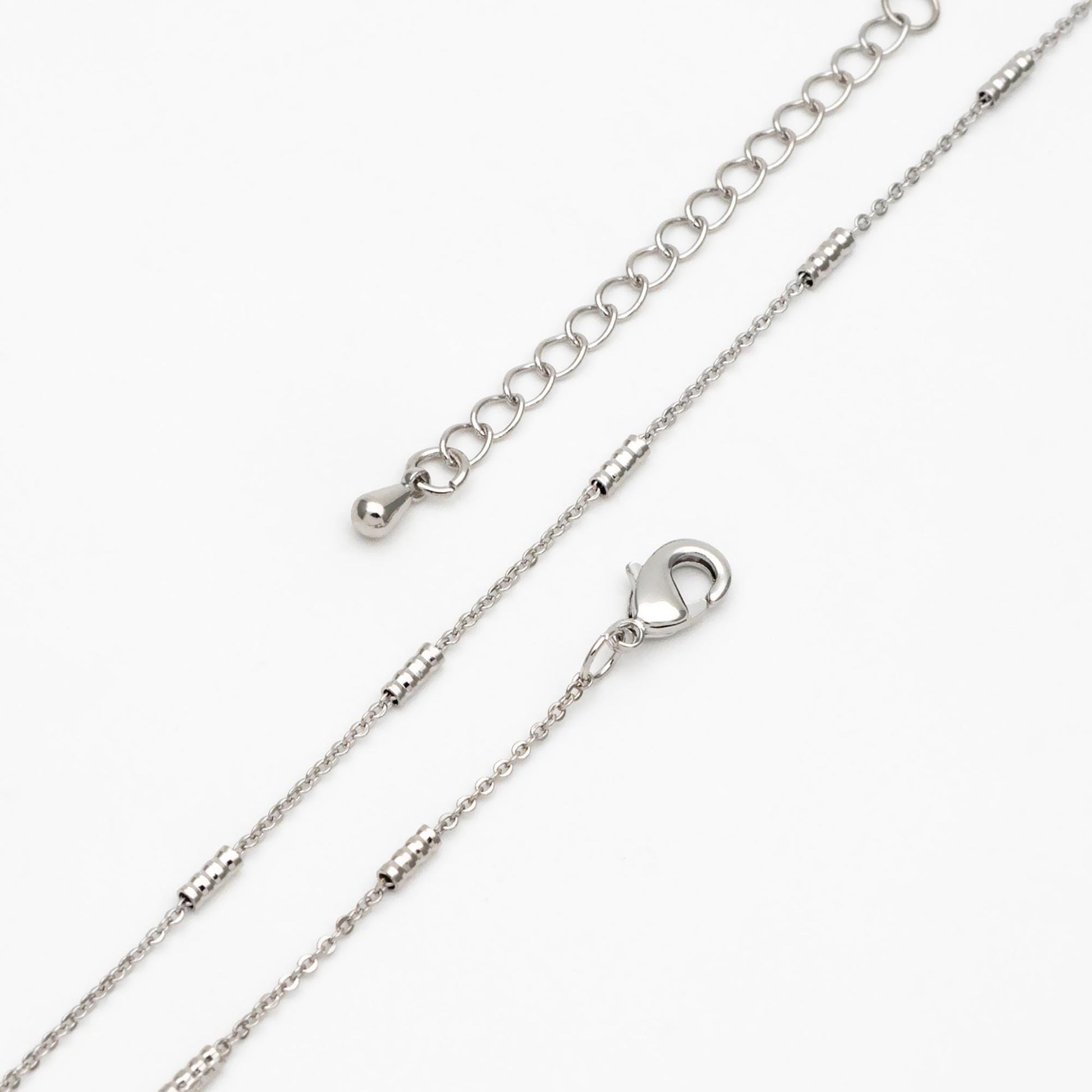 Gold/ Silver Tone Tube Beaded Chains, Finished Bracelet/ Anklet/ Necklace with Extender Chain, Ready to Wear (#LK-127)