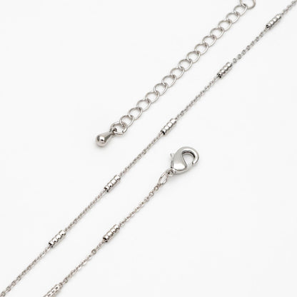 Gold/ Silver Tone Tube Beaded Chains, Finished Bracelet/ Anklet/ Necklace with Extender Chain, Ready to Wear (#LK-127)