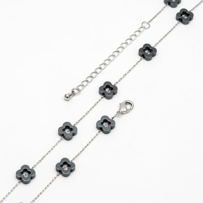 Stainless Steel Clover Beaded Chain 6mm, Adjustable Bracelet/ Anklet/ Necklace, Ready to Wear (#LK-380-6)