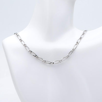 Gold/ Rhodium plated Brass Oval Cable Chains, Figaro Chain Supplies Wholesale (#LK-384)/ 1 Meter=3.3 ft