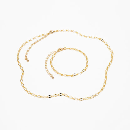 Gold Oval Chains 4mm, Finished Bracelet/ Anklet/ Necklace with Extender Chain, Ready to Wear (#LK-383)
