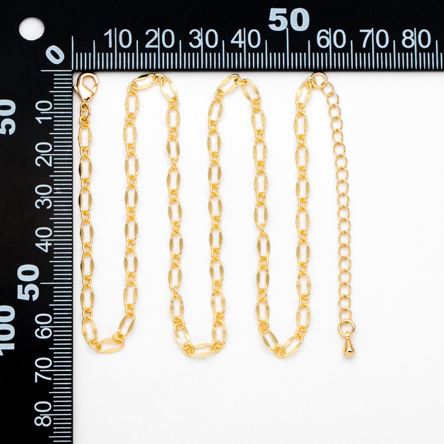 Gold Oval Chains 4mm, Finished Bracelet/ Anklet/ Necklace with Extender Chain, Ready to Wear (#LK-383)