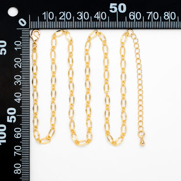 Gold Oval Chains 4mm, Finished Bracelet/ Anklet/ Necklace with Extender Chain, Ready to Wear (#LK-383)