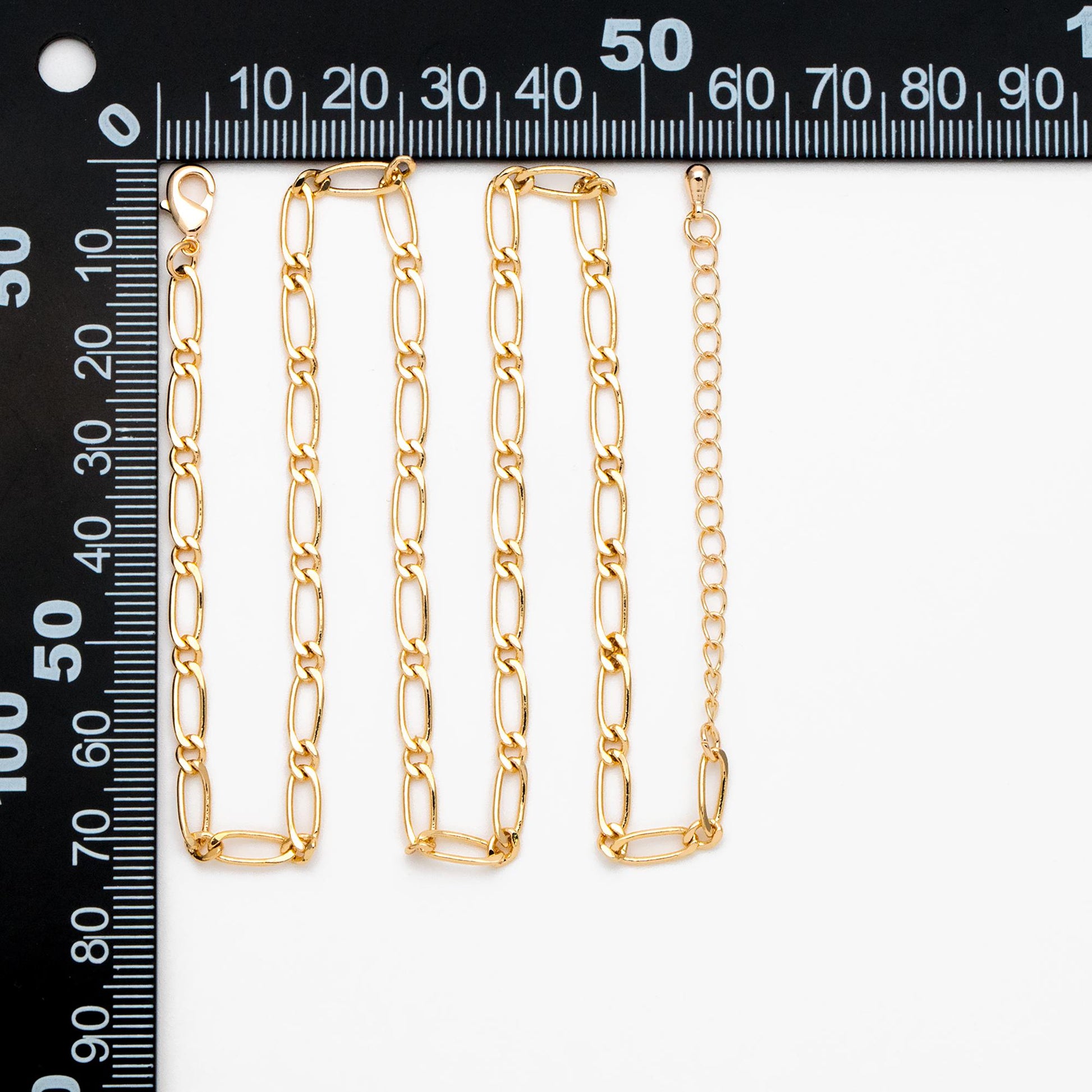Gold/ Silver Tone Oval Cable Chains, Finished Necklace with Extender Chain, Ready to Wear, 18-21 Inch Adjustable (#LK-384)
