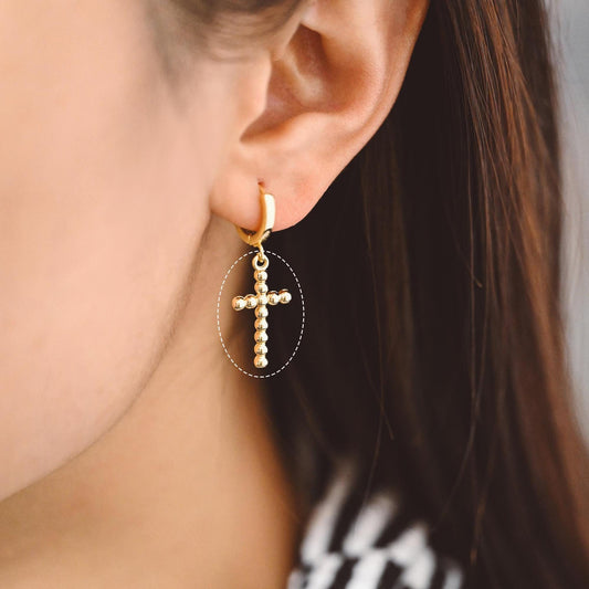 4pcs Gold Cross Charm 20x11mm, Earring Findings, Jewelry Making, Diy Material, Jewelry Supplies (GB-2731-H)