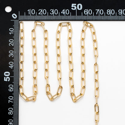 Gold/ Silver Paperclip Chain Chains, Link Size 4x9.5mm, Gold/ Rhodium plated Brass, Quality Craft Jewelry Supplies(#LK-446)/ 1 Meter=3.3 ft