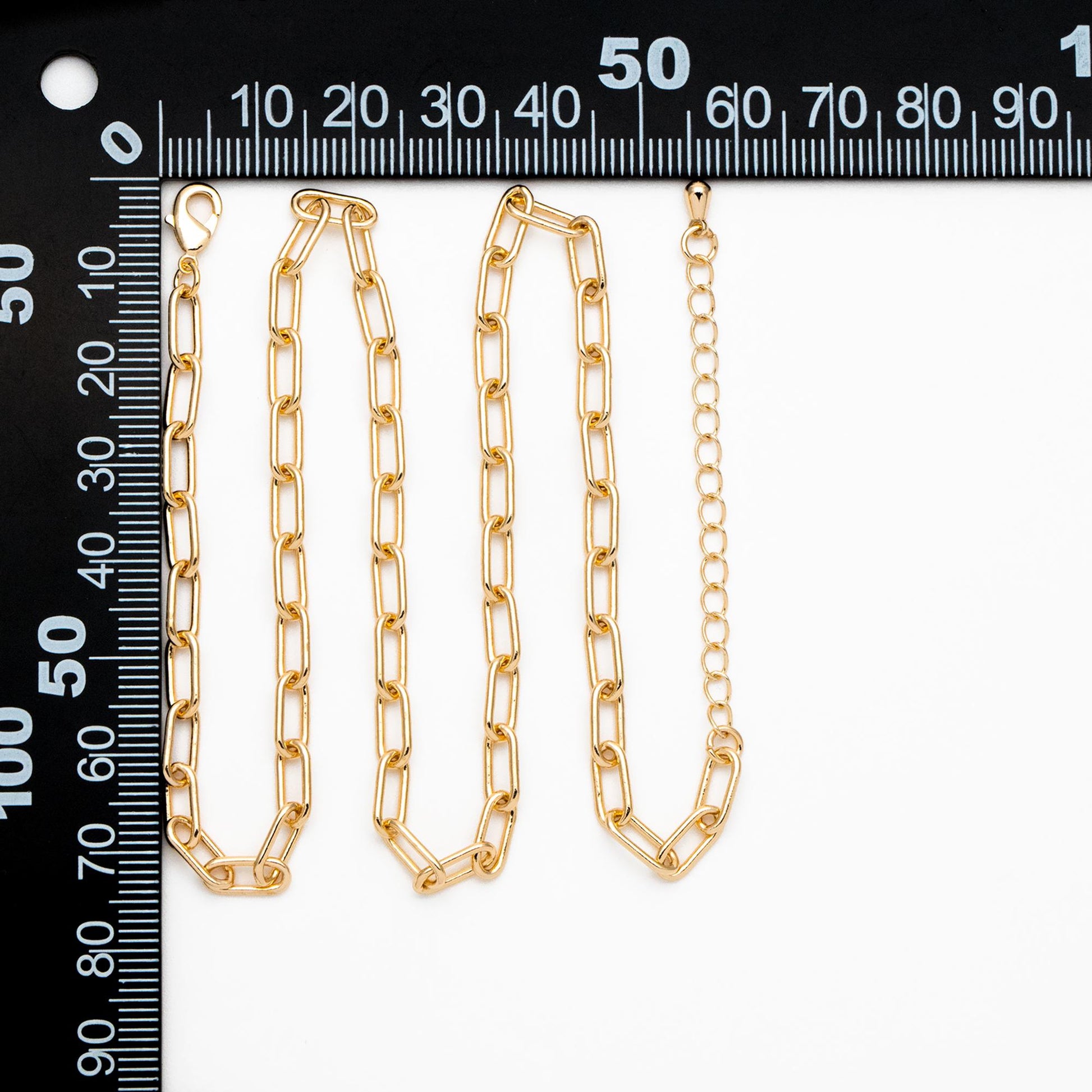 Gold/ Silver Oval Cable Chains 4mm, Finished Bracelet/ Anklet/ Necklace with Extender Chain, Ready to Wear (#LK-446)
