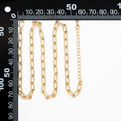 Gold/ Silver Oval Cable Chains 4mm, Finished Bracelet/ Anklet/ Necklace with Extender Chain, Ready to Wear (#LK-446)