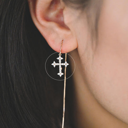 4pcs micro pave Cross Charm,16x12mm, CZ paved Cross Pendants (GB-2731-I)