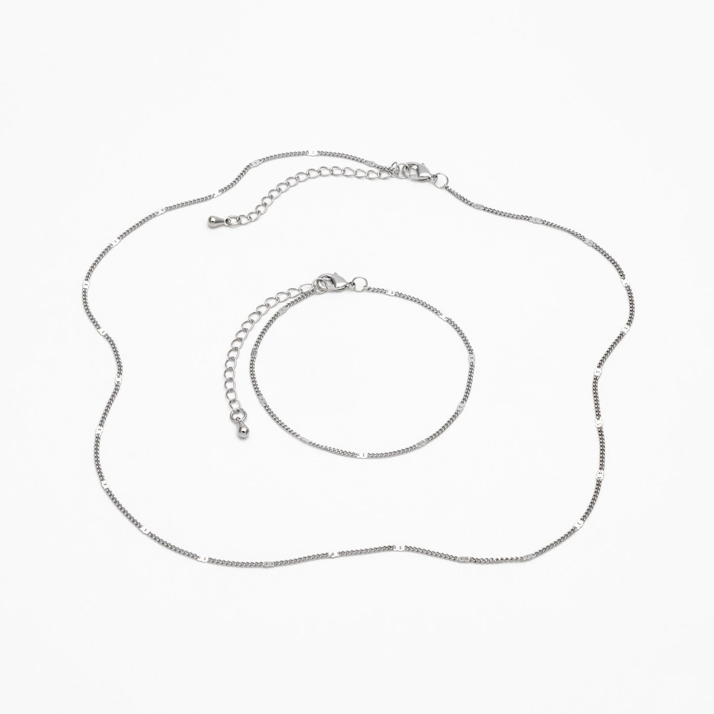 Dainty Gold/ Silver Curb Chains 1.3mm, Finished Bracelet/ Anklet/ Necklace with Adjustable Extender, Ready to Wear (#LK-128)