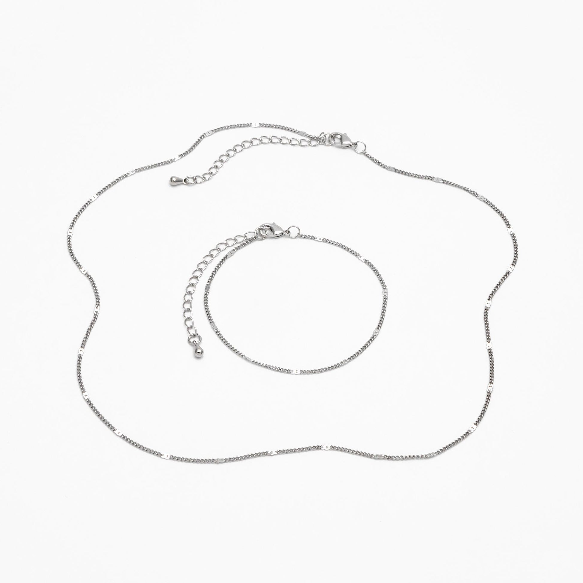 Dainty Gold/ Silver Curb Chains 1.3mm, Finished Bracelet/ Anklet/ Necklace with Adjustable Extender, Ready to Wear (#LK-128)