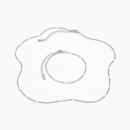 Dainty Gold/ Silver Curb Chains 1.3mm, Finished Bracelet/ Anklet/ Necklace with Adjustable Extender, Ready to Wear (#LK-128)