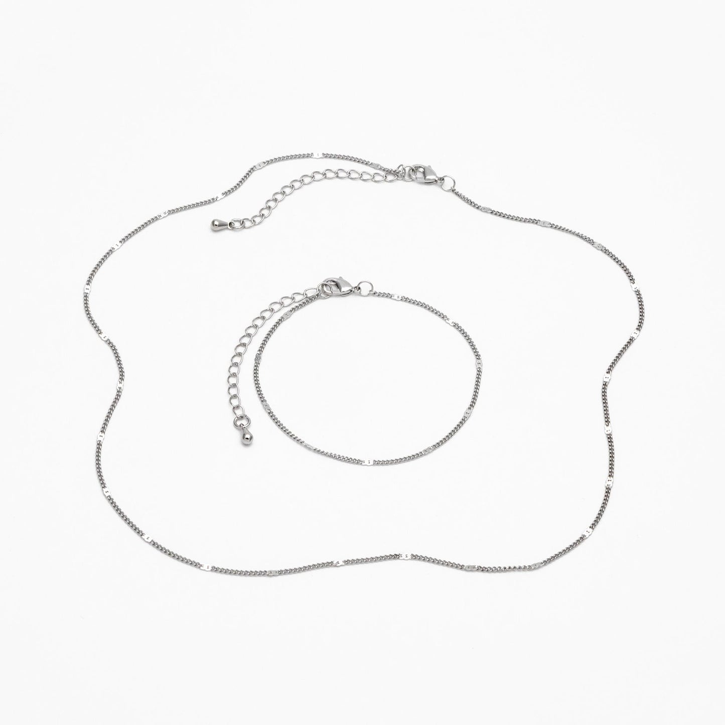 Dainty Gold/ Silver Curb Chains 1.3mm, Finished Bracelet/ Anklet/ Necklace with Adjustable Extender, Ready to Wear (#LK-128)