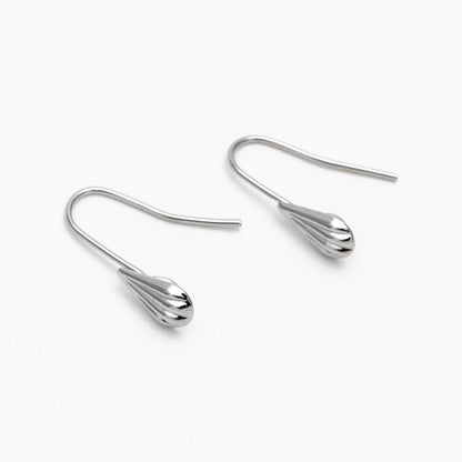 10pcs Gold/ Rhodium plated Brass Shell Earring Hook with Loop, Simple Earwires Earring Components (GB-2968)