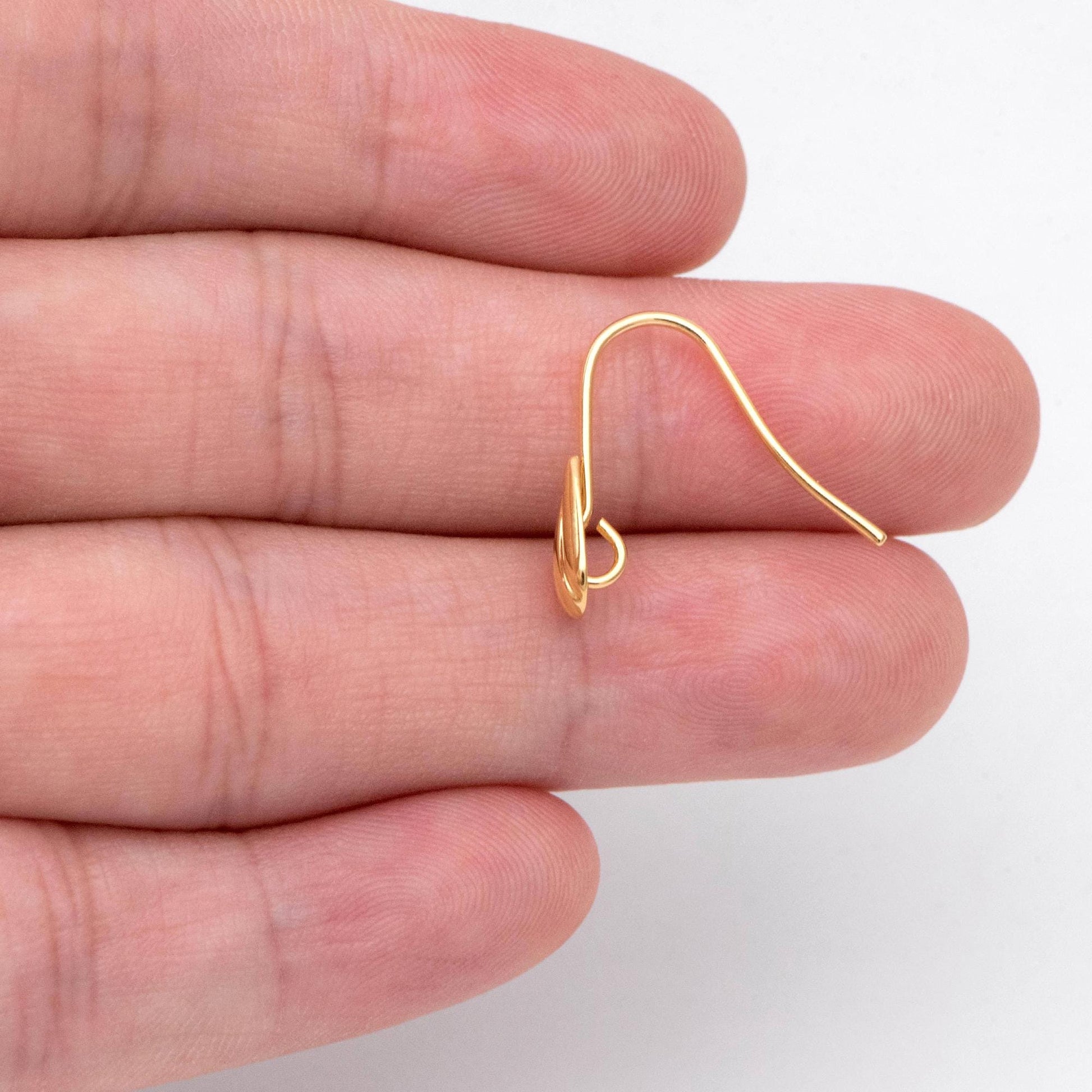 10pcs Gold/ Rhodium plated Brass Shell Earring Hook with Loop, Simple Earwires Earring Components (GB-2968)