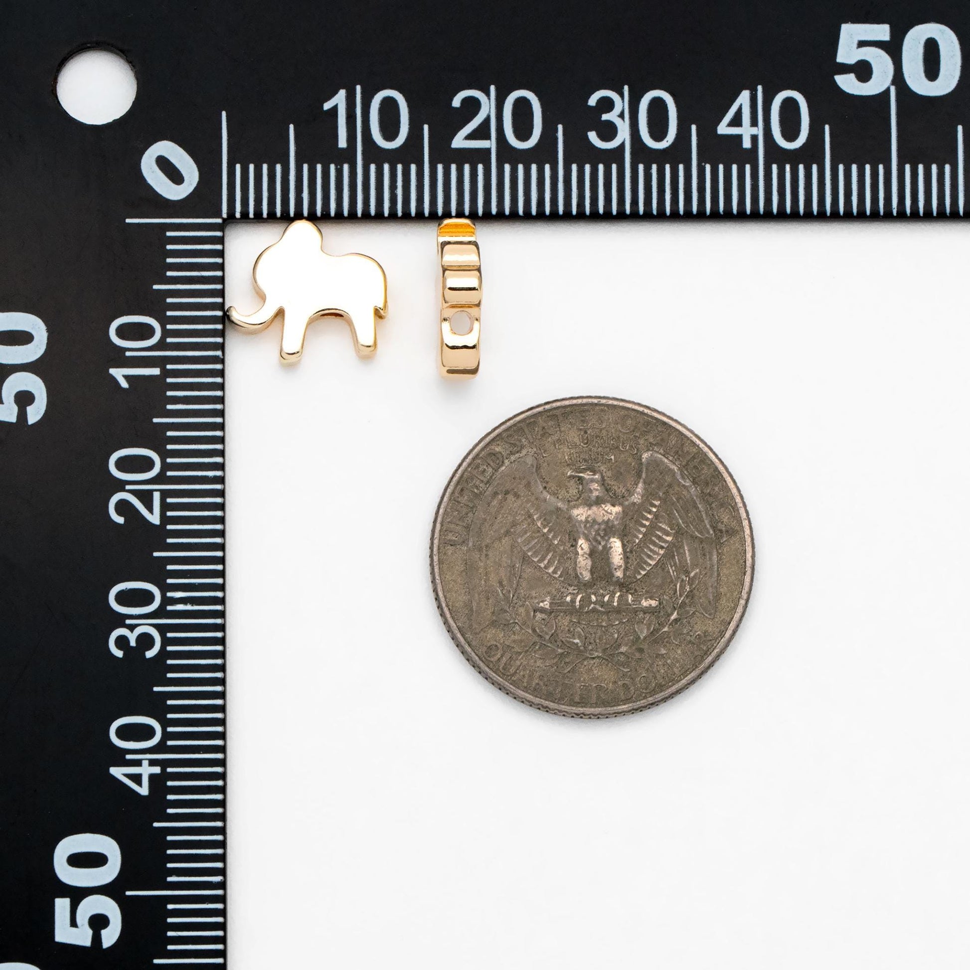 10pcs Gold Elephant Spacer Beads 11x12mm, Jewelry Making, Diy Material, Jewelry Supplies (GB-2153)