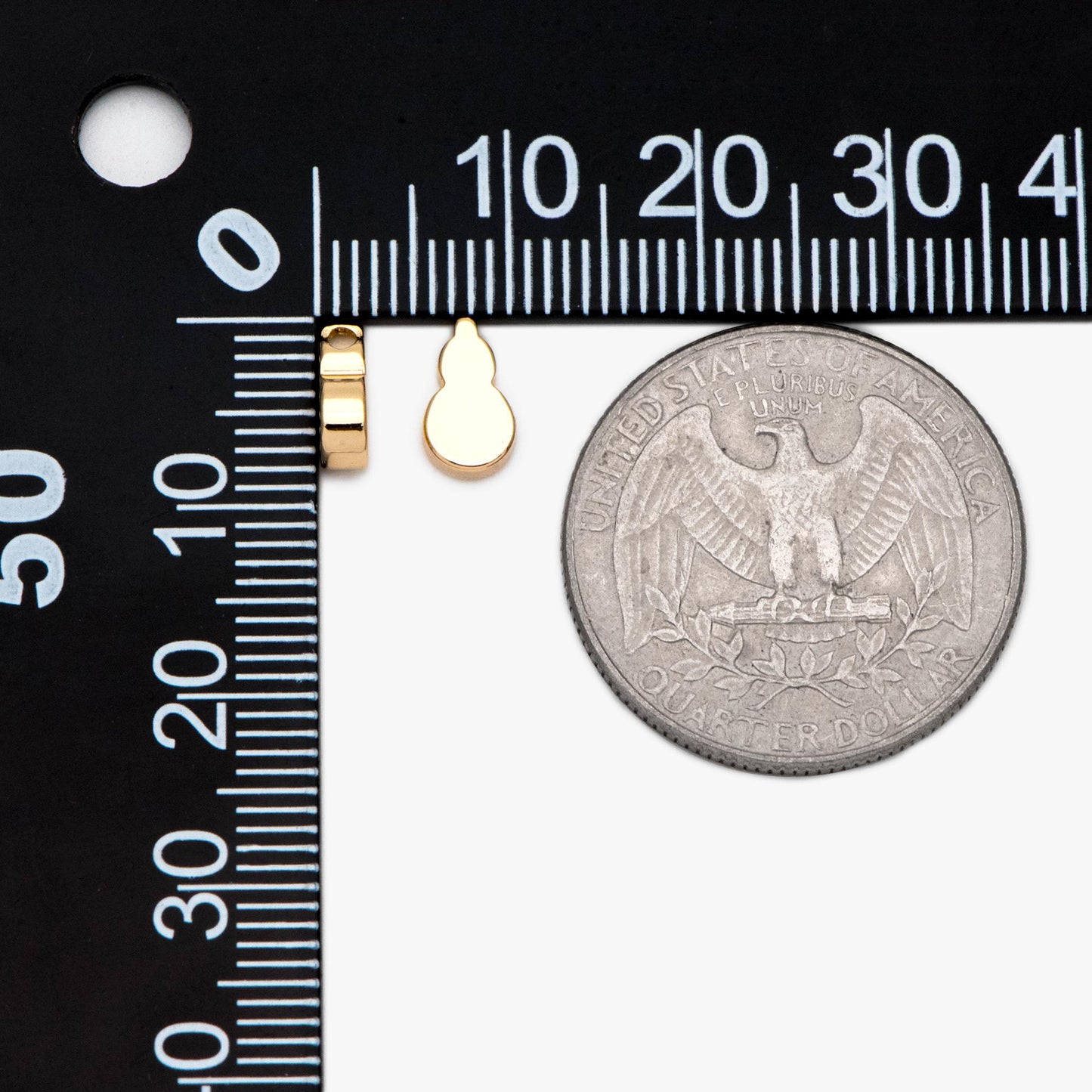 20pcs Gold Gourd Spacer Beads 8x5mm, Mini Gourd Charm Pendants (GB-2476)