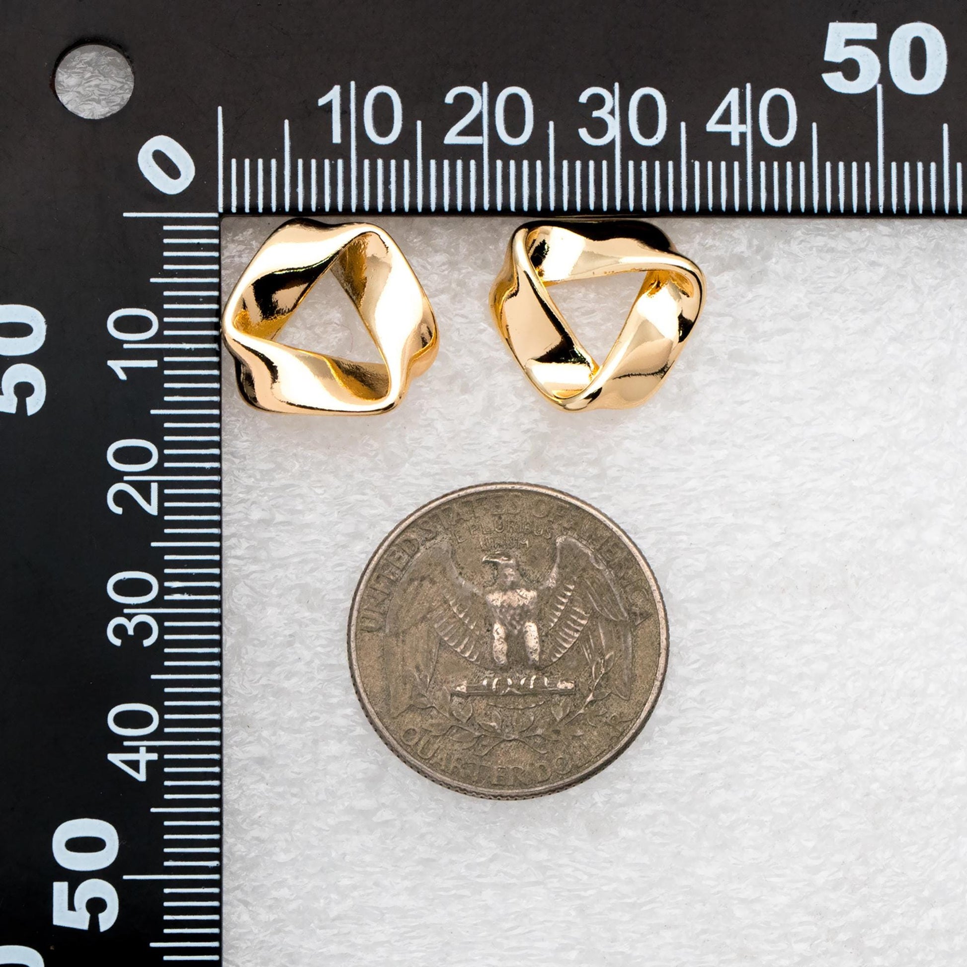 4pcs Gold Triangle Minimalist Earrings, Real Gold Plated Brass Geometric Earring Studs (GB-2208)