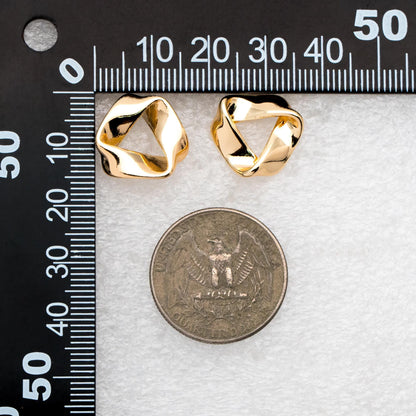 4pcs Gold Triangle Minimalist Earrings, Real Gold Plated Brass Geometric Earring Studs (GB-2208)