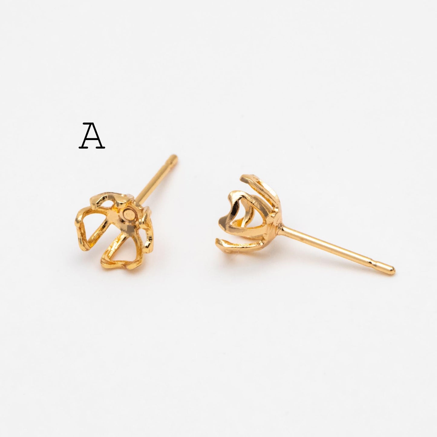 10pcs Gold/ Silver Tone Earring Post Studs with 5.5mm Pad (GB-267)