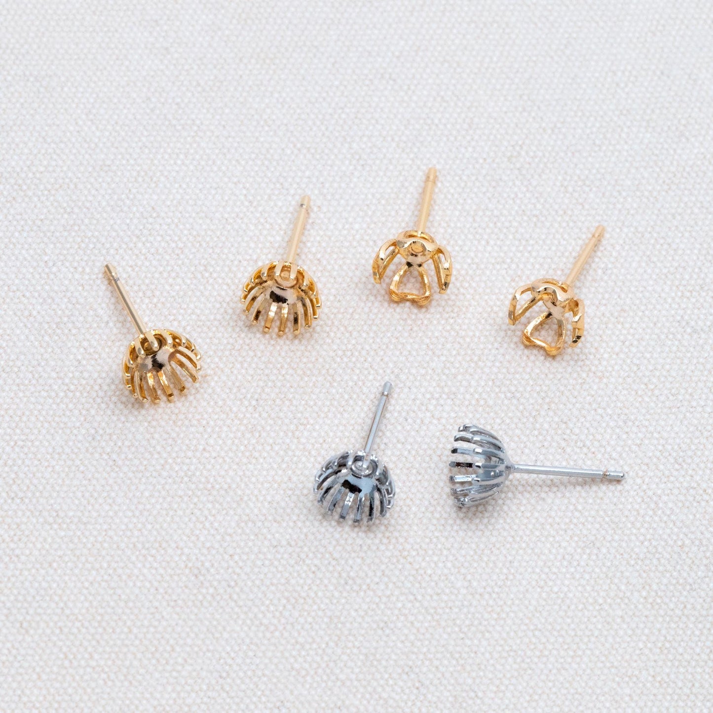 10pcs Gold/ Silver Tone Earring Post Studs with 5.5mm Pad (GB-267)