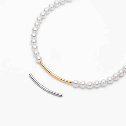 20pcs Gold/ Silver Curved Tube Beads 29x2mm , Real Gold/ Rhodium plated Brass Tube Spacers (GB-046-C)