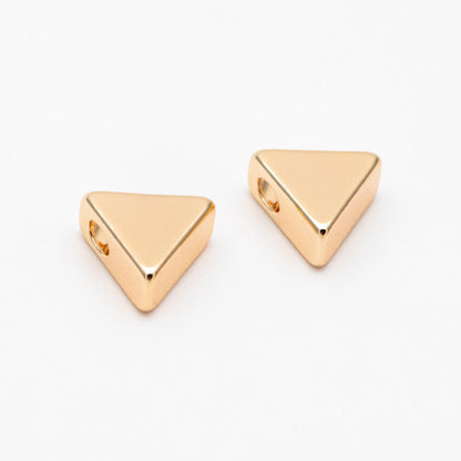 10pcs Gold plated Brass Triangle Spacer Beads Charms 7mm (GB-629)
