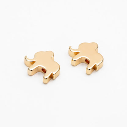 10pcs Gold Elephant Spacer Beads 11x12mm, Jewelry Making, Diy Material, Jewelry Supplies (GB-2153)