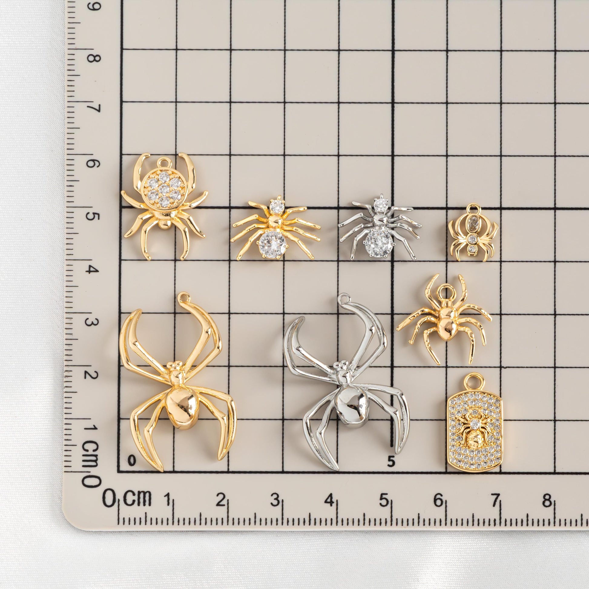 4pcs Spider Pendant Charm for Earrings and Necklaces - Arachnid Jewelry Making (GB-672)