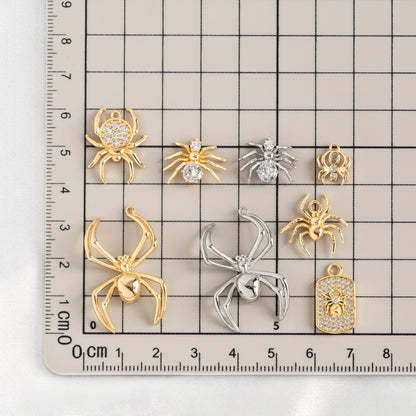 4pcs Spider Pendant Charm for Earrings and Necklaces - Arachnid Jewelry Making (GB-672)
