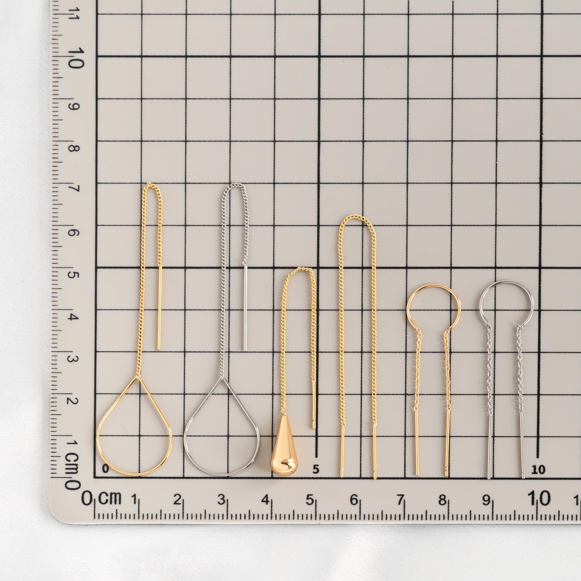 10pcs Gold/ Silver Ear Threader Earrings, Minimalist Style (GB-1735)