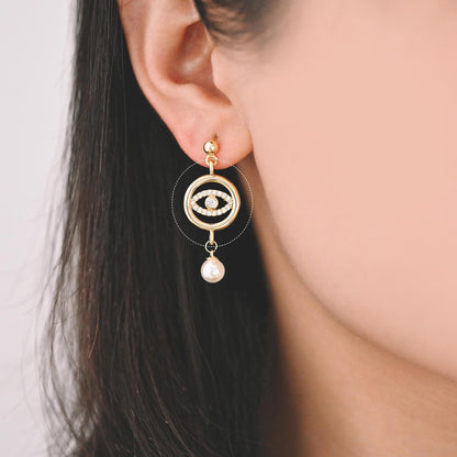 10pcs Gold Evil Eye Connectors, Evil Eye Pendant, Evil Eye Charms, Earring Finding (GB-1999)