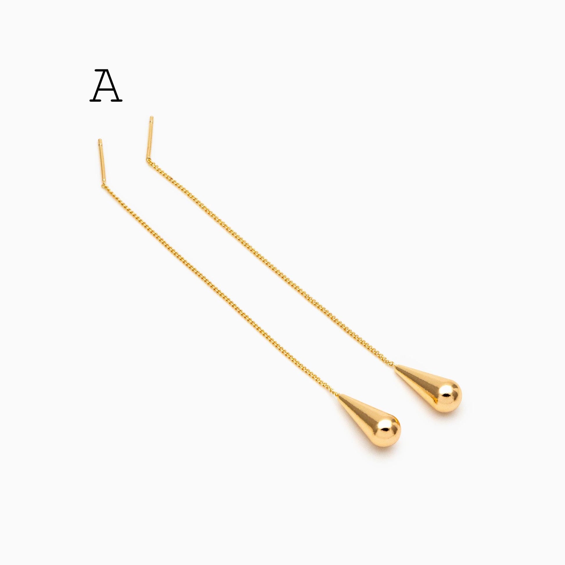 10pcs Gold/ Silver Ear Threader Earrings, Minimalist Style (GB-1735)