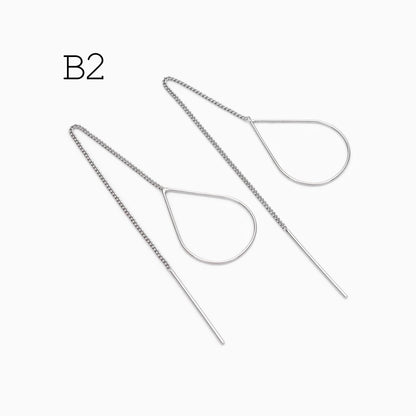 10pcs Gold/ Silver Ear Threader Earrings, Minimalist Style (GB-1735)