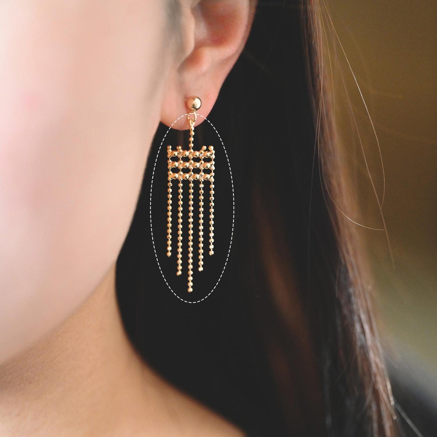 4pcs Gold/ Silver Tone Chain Long Tassels, 18K Gold/ Rhodium plated Brass Tassel, Earring Charm Pendants (GB-945)