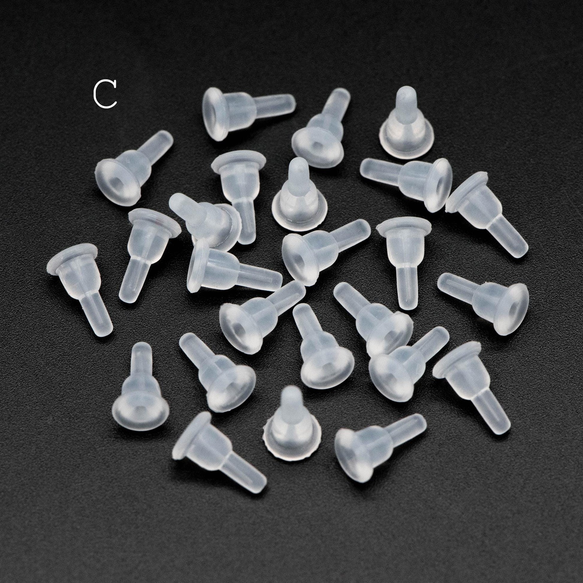 20pcs Gold/ Rhodium plated Ear Nuts, Earring Back Stoppers, Jewelry Findings Wholesale (#GB-651)