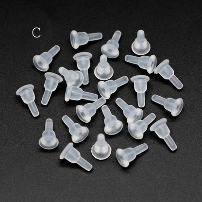 20pcs Gold/ Rhodium plated Ear Nuts, Earring Back Stoppers, Jewelry Findings Wholesale (#GB-651)