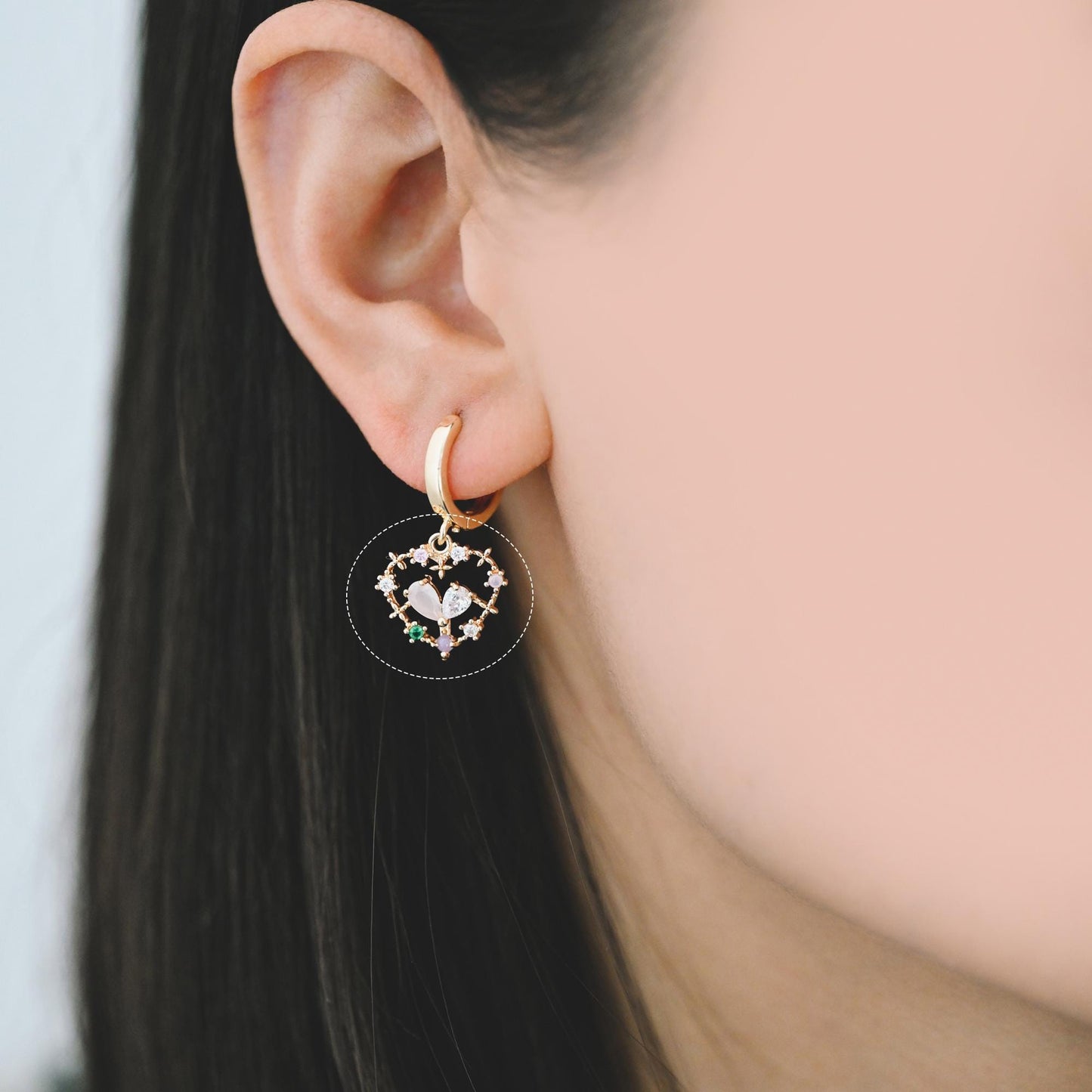 4pcs Gold/ Silver Tone Heart Charms, 18K Gold/ Rhodium plated Brass, Dainty Heart Pendants (GB-2782)