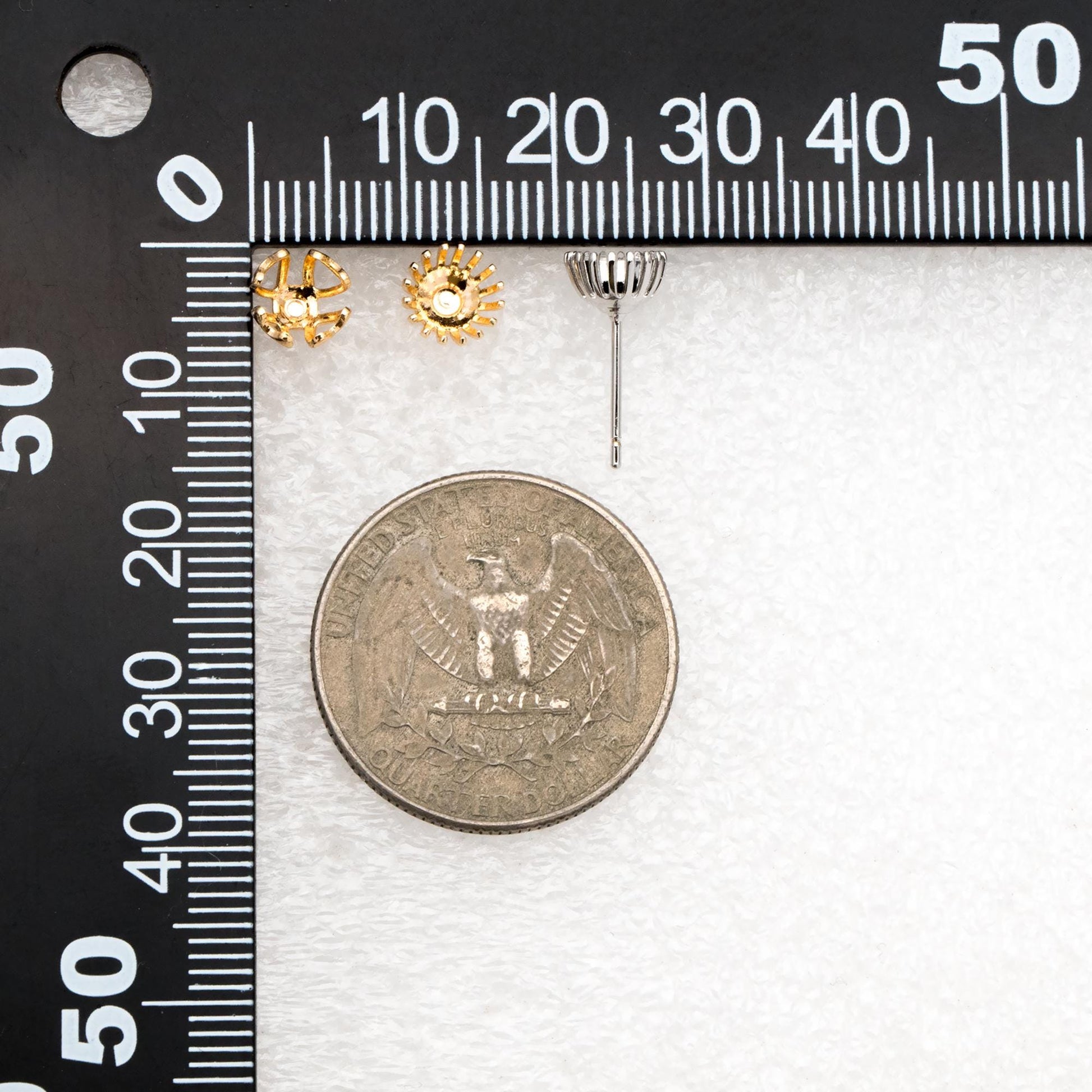 10pcs Gold/ Silver Tone Earring Post Studs with 5.5mm Pad (GB-267)