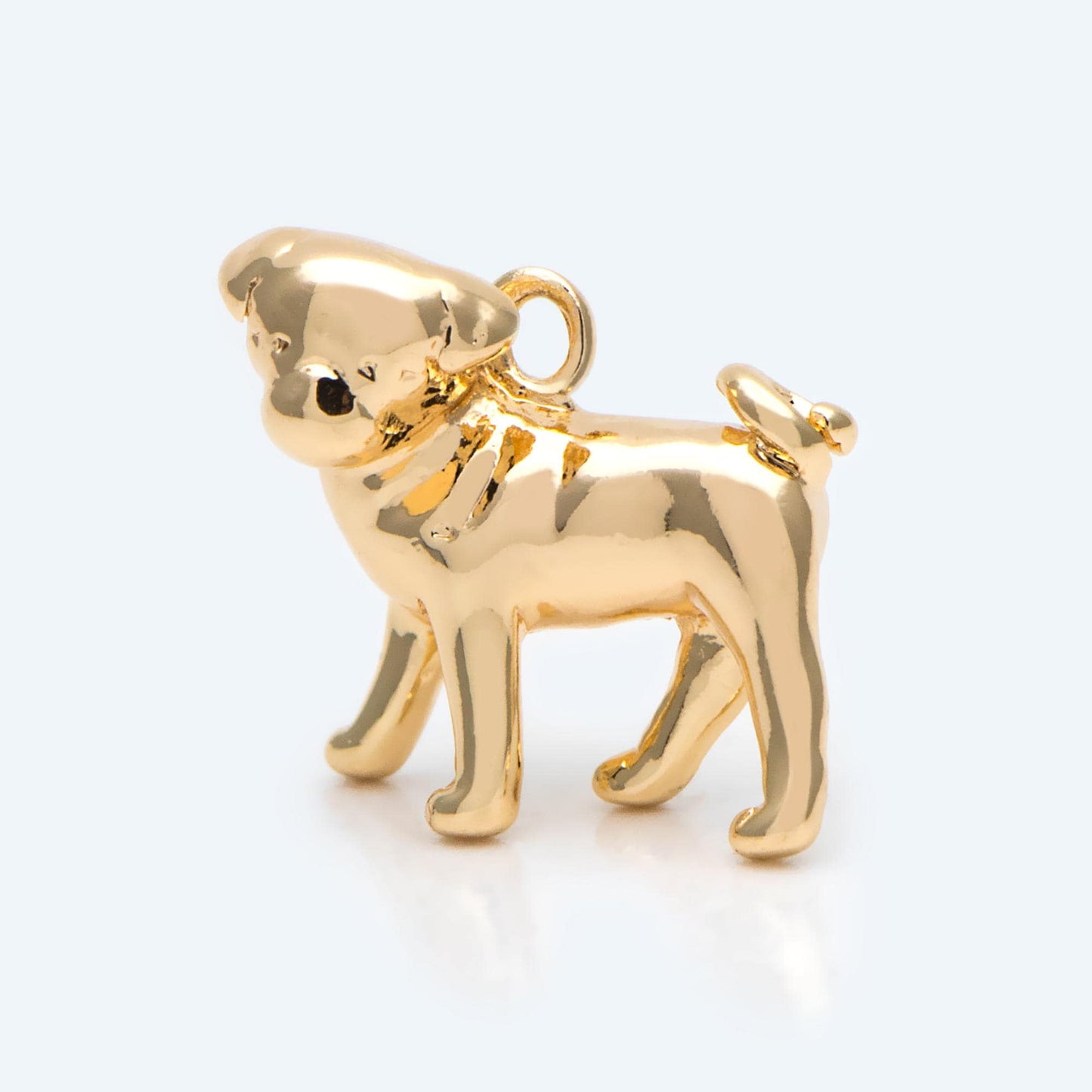 10pcs Gold 3D Dog Charm, Jewelry Making, Diy Material, Jewelry Supplies (GB-2668-C)